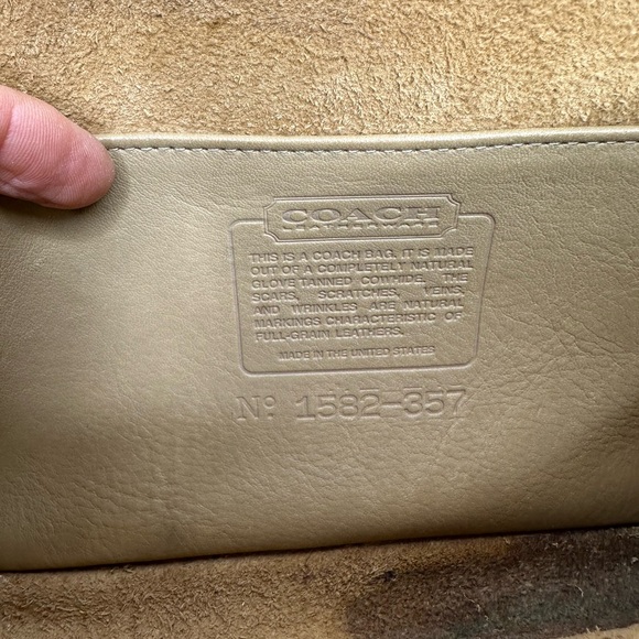 Vtg Coach Flap Pocket Purse Tan leather Crossbody Turn Lock Convert Clutch - Picture 9 of 14